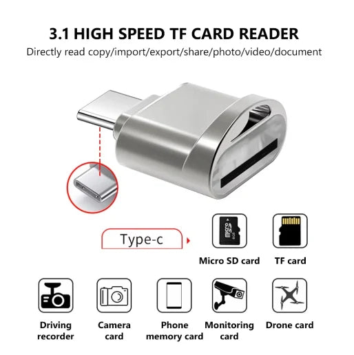 USB 3.1 Mini Micro Kartenleser Adapter für Typ-C / IOS Lightning / Mirco USB Kartenleser TF Speicherkartenadapter Kartenleser