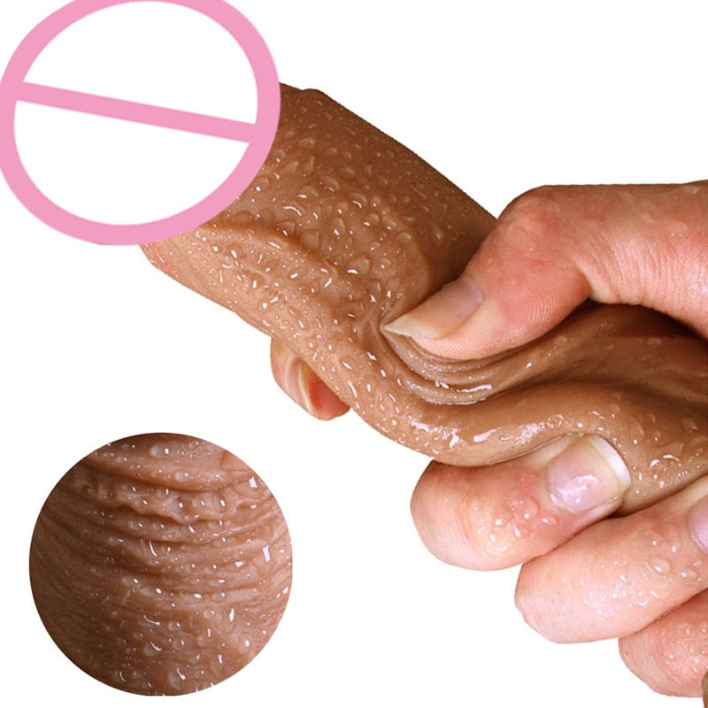 7/8 Inch Huge Realistic Dildo Silicone Penis Dong with Suction Cup for Women Masturbation