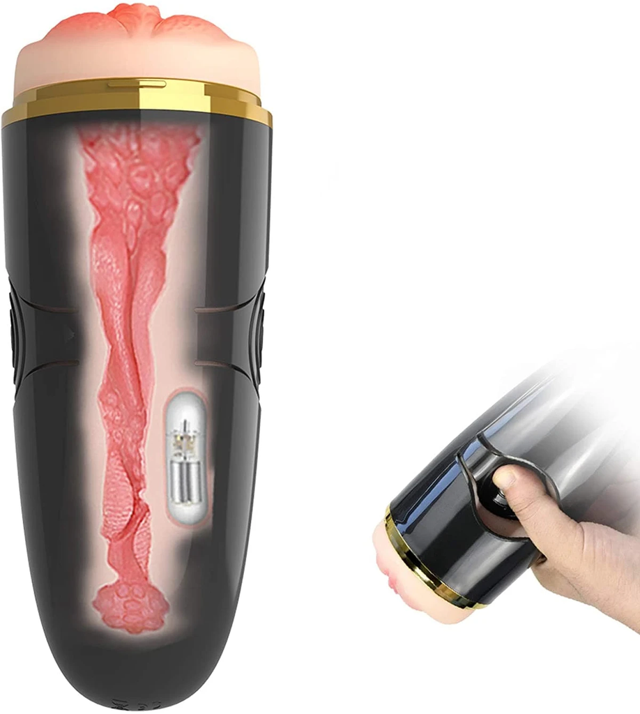 2 IN 1 Vibrating Pocket Fake Pussy Male Msturbator
