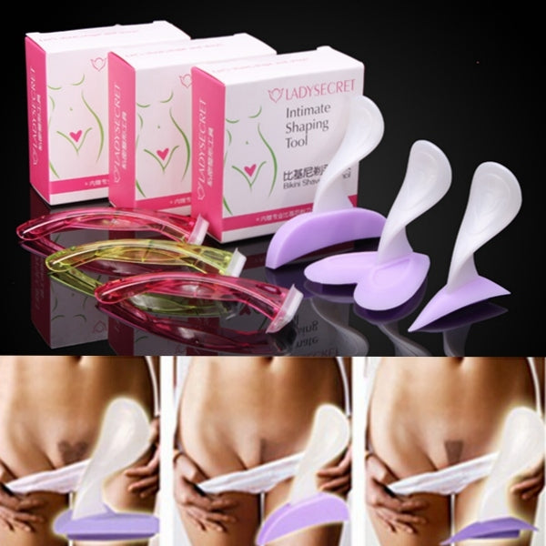 Heart-shaped Bikini Private Shaving Stencil Sexy Female Pubic Hair Razor