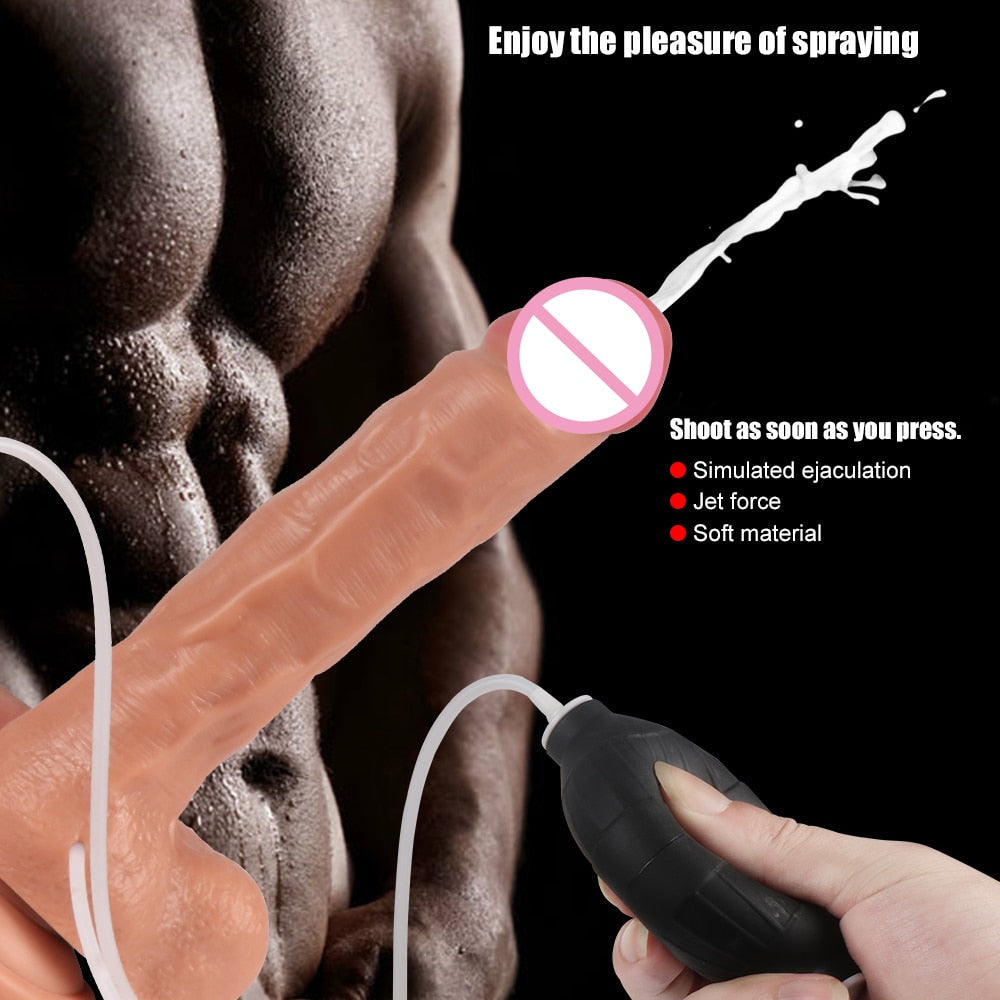 Huge Realistic Ejaculating Dildo Anal Squirting Dildo Suction Cup Didlo Dick