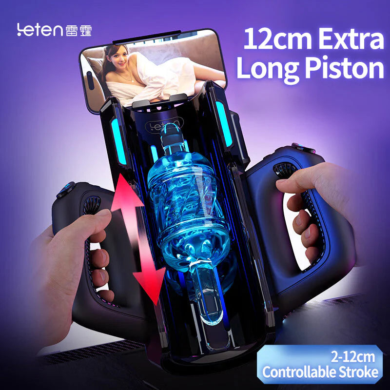 Leten® CANNON KING PRO Masturbator für Männer Hochgeschwindigkeits-Automatik-Teleskop-Schub Realistische Vagina-Muschi mit stöhnender Stimme und Telefonhalter