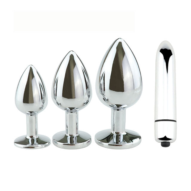 Stainless Steel Crystal Anal Plug Booty Beads Jewelled Anal Butt Plug Vibrator Backyard Products for Men Woman Couples