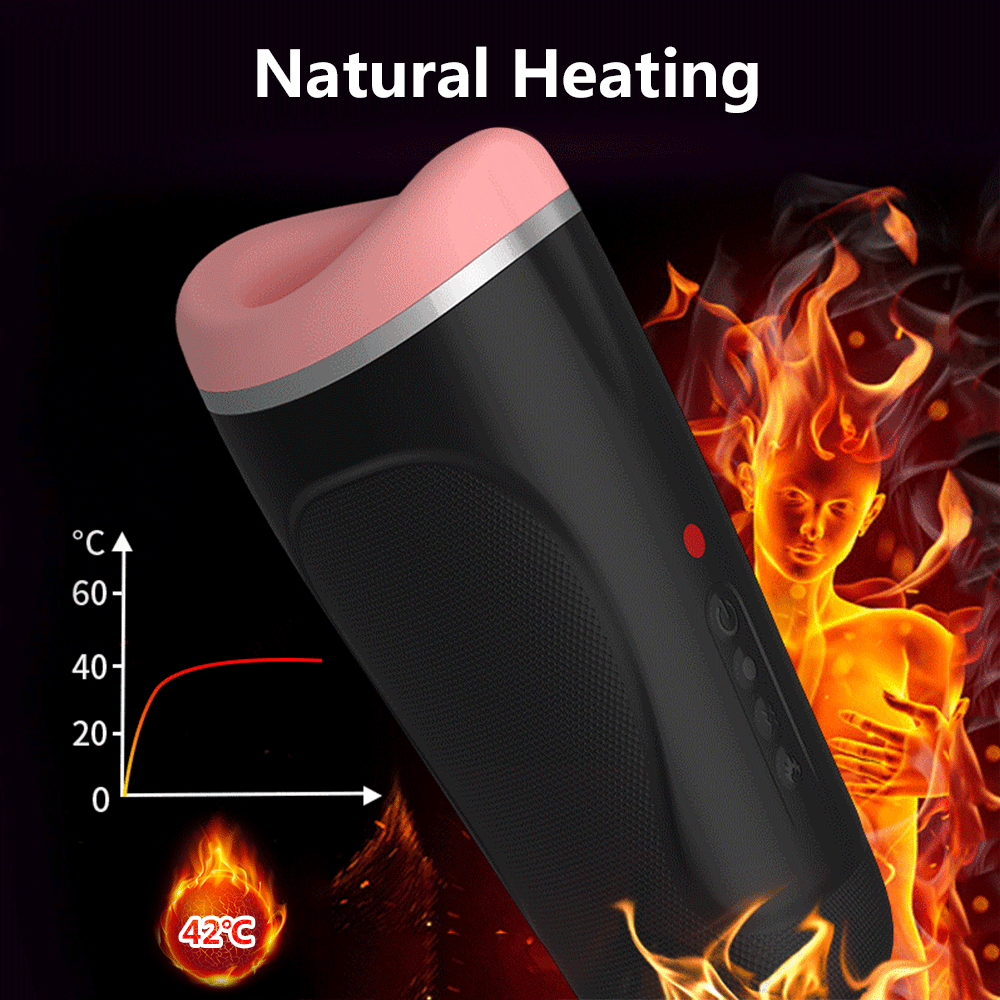 Male Telescopic Masturbator Cup Heating Tongue Licking Airplane Cup Real Vagina Blowjob Penis Massage Oral Deep Throat Sucking