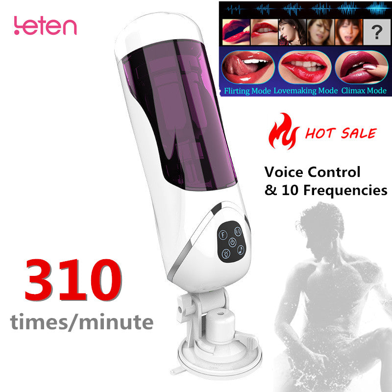 Rotation Telescopic Intelligent Voice Aircraft Cup Automatic 10 Frequency Vibrator Vagina Real Pussy